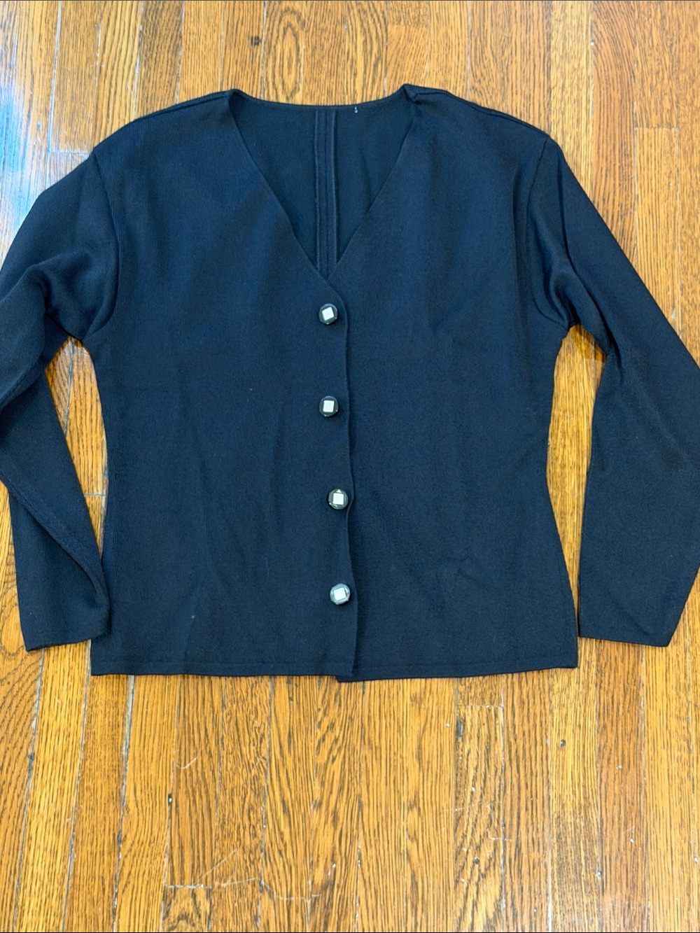Vintage Celine Black V-Neck Button Front Women’s Top